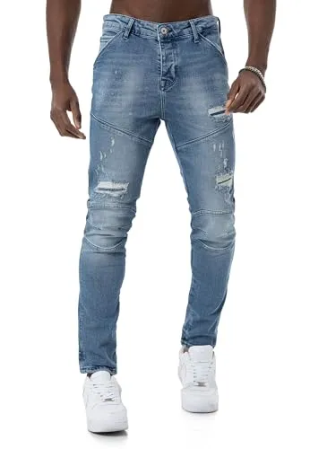 Red Bridge Herren Jeans Hose Denim Pants Blau W33 L34 - Herren-Jeanshose im Destroyed Look, ideal für lässige Outfits. Hoher Tragekomfort durch elastische Eigenschaften und zeitloses Design für Beruf und Freizeit.