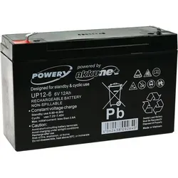 Powery Bleiakku für Scooter Rollstühle 6V 12Ah