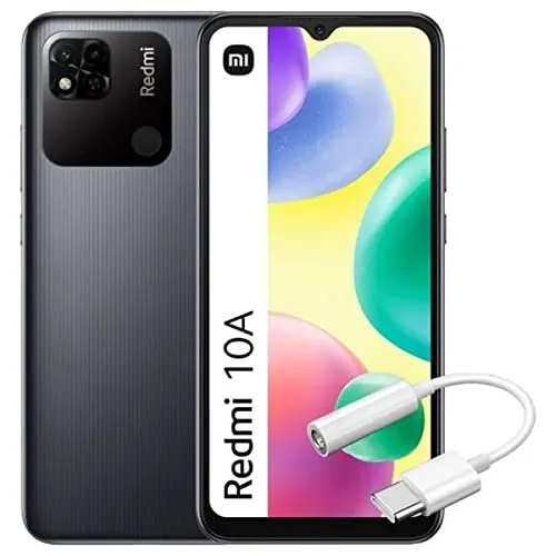 Xiaomi Redmi 10A 3/64 GB, Grau, frei + USB-C-auf-Klinkenkabel
