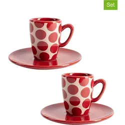 Benetton 2er-Set: Kaffeetassen in Rot - 75 ml