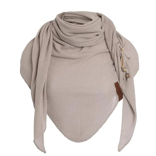 KNIT FACTORY - Lola Dreieckstuch - Fein Gestrickter Damen Schal - Schals für Damen, ideal für Frühling und Sommer mit atmungsaktivem Baumwollmix, übergroß für vielseitige Drapierung und luxuriösem Festonrand.