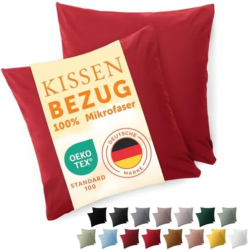 Blumtal Kissenbezug 50 x 50, 2 Stück in rot von Blumtal