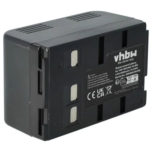 vhbw Akku kompatibel mit Blaupunkt SCR-250, SC-634, ST-634, CC-664, CC-695, CC-684, SC-625 Videokamera Camcorder (4000 mAh, 4,8 V, NiMH)