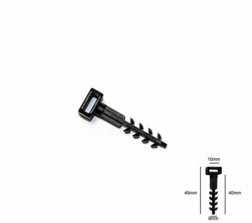 Dübelstecknagel für Kabelbinder schwarz 100 Stück 6x40mm weiß Montagedübel Steckdübel