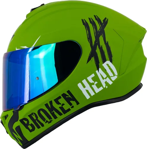 Broken Head Integralhelm Adrenalin Therapy 4X Military + Grün Verspiegeltes Visier : M (57-58 cm) Größe: M (57-58 cm)
