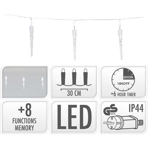 ECD Germany LED-Lichterkette Eiszapfen 40 LEDs von S.I.A