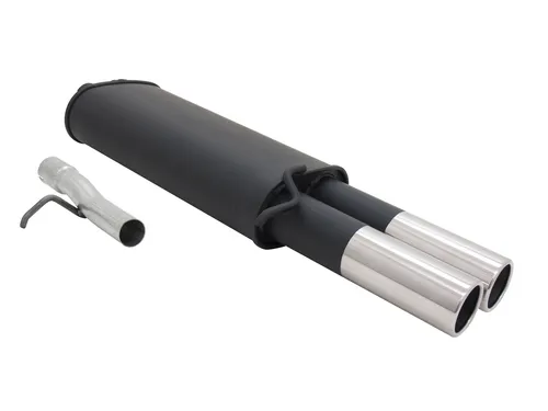 OMAC Auspuff-Flexrohr Novus Sportauspuff für VW Passat 3B/3BG - Sportauspuff mit 2x76mm Edelstahl-Endrohren, eintragungsfrei dank EG Genehmigung, für sportlichen Sound und einfache Montage.