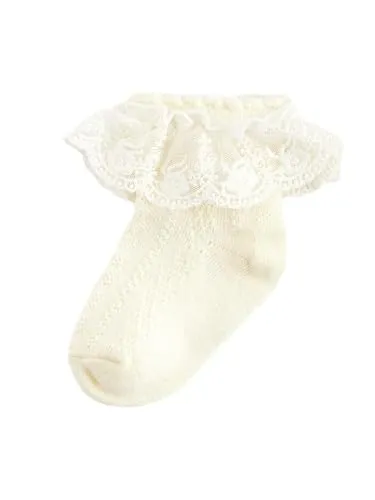 NEXT Baby Mädchen Feierliche Socken 1er-Pack Creme 3 Monate