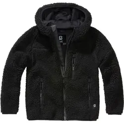 Brandit Kids Teddyfleece Jacket Hooded in Schwarz, Größe XL 158 - Funktionsjacke für Kinder aus warmem Teddy-Fleece, ideal für kalte Tage. Hohe Wärmeleistung und atmungsaktives Innenfutter sorgen für optimalen Komfort.