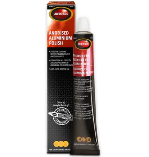 AUTOSOL Politur für eloxiertes Aluminium 75 ml - Spezialpolitur für die Außenreinigung & -pflege von Motorrädern, sorgt für strahlenden Glanz und schützt eloxiertes Aluminium.
