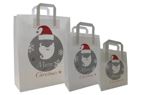 Tragetasche Papiertragetasche SANTA, 18+8x22 cm, 22+10x31 cm und 32+12x40 cm (50-tlg., 18+8x22 cm)