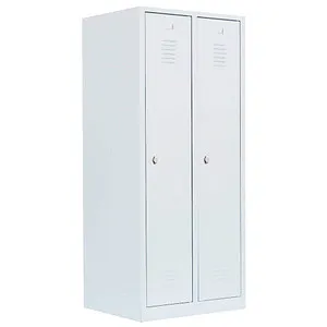 Steelboxx Garderobenschrank Spind 180x80x50 cm - Vielseitiger Spind mit 2 extra breiten Abteilen, ideal für Umkleideräume und Fitnessstudios. Komplett verschweißt und montiert – sofort einsatzbereit!