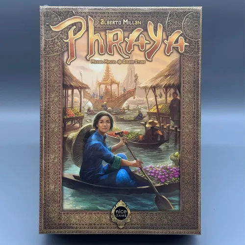 Nice Game Publishing Phraya - Strategiespiel für 2-4 Spieler - Gesellschaftsspiel mit strategischem Tiefgang und einfachen Regeln. Ideal für spannende Brettspieleabende, in denen ihr als Händler auf dem Chao Phraya agiert und eure Mitbewerber überlistet.