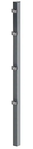 Alberts Zaunpfosten mit Klemmlasche anthrazit 60x40x2000 - Hochwertiger GAH Zaunpfosten für Gartenzäune, inklusive montierten Auflageböcken und robusten Edelstahl-Klemmlaschen, ideal für eine stabile Zaunmontage.