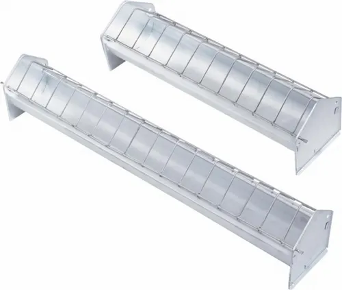 Kücken Junghennen Hühner Futtertrog aus Metall 75 x 6 cm