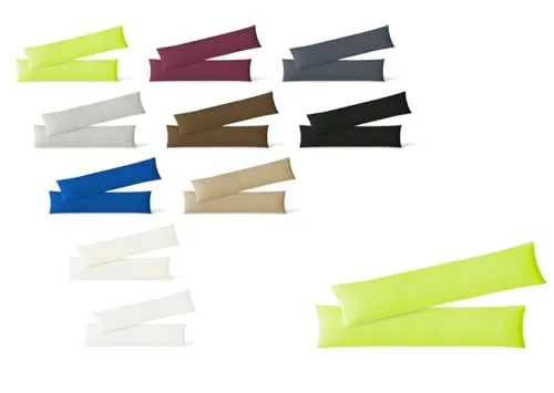 EXKLUSIV HEIMTEXTIL Kissenhülle Kissenbezug Doppelpack mit Reißverschluss hochwertige Jersey Qualität Apfelgrün 40 x 145 cm