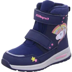 KangaROOS Mädchen K-pe Candela V Rtx Sl Schneestiefel, Dk Navy Daisy Pink Unicorn - Wanderschuhe mit ROOSTEX-Technologie, wasserfest und warm gefüttert für höchsten Komfort im Winter.