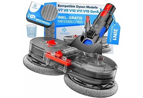 KESSER Wischdüse für Dyson V7/V8/V10/V11/V15 – Wischmopp mit Wassertank