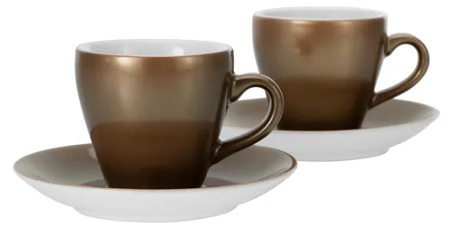 CreaTable, 25845, Golden Days Weiss, Espressoset 4-tlg, Steinzeug