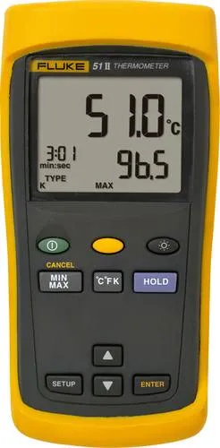 Fluke 51 II Temperatur-Messgerät - Digitale Laborthermometer, robust und kompakt mit schneller Messzeit von -250 bis +1372°C, ideal für präzise Temperaturmessungen.