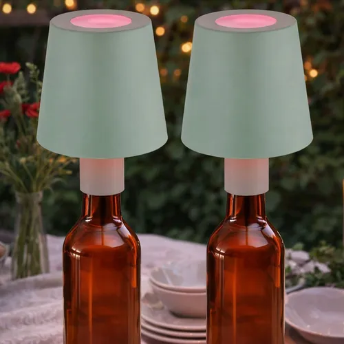 Flaschenleuchte Tischlampe Touch RGB Farbwechsel 2er Set