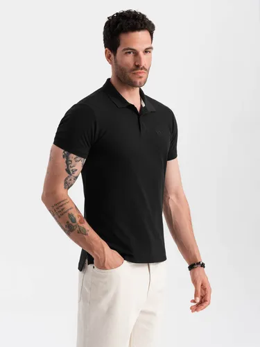 Ombre Clothing Herren-T-Shirt mit Kragen Venolas schwarz 4XL - Elegantes Herren-Poloshirt aus 100% Baumwolle, ideal für warme Tage. Der klassische Schnitt mit Seitenschlitzen sorgt für hohen Tragekomfort und vielseitige Kombinationsmöglichkeiten.