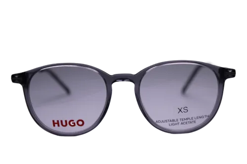 HUGO Brillenfassung HG1206 HEK für Damen - Elegante Damenbrille aus grauem Acetat mit rundem Vollrand. Perfekt für einen stilvollen Look im Alltag.