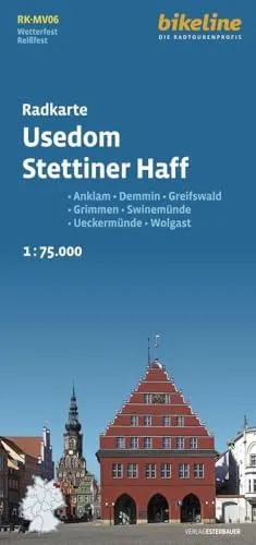 Radkarte Usedom, Stettiner Haff (RK-MV06): Anklam – Demmin – Greifswald – Grimmen – Swinemünde – Ueckermünde – Usedom – Wolgast, 1:75.000, wetterfest (Bikeline Radkarte)