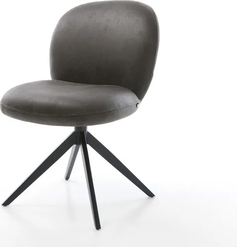 DELIFE Drehstuhl Nube-Flex Mikrofaser Anthrazit Vintage mit Wippfunktion