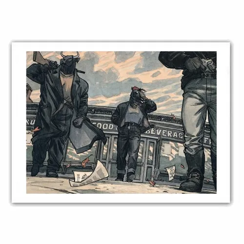Poster Plakat Offset Blacksad, la Bande (35,5x28cm) in rot von ZigZag Editions