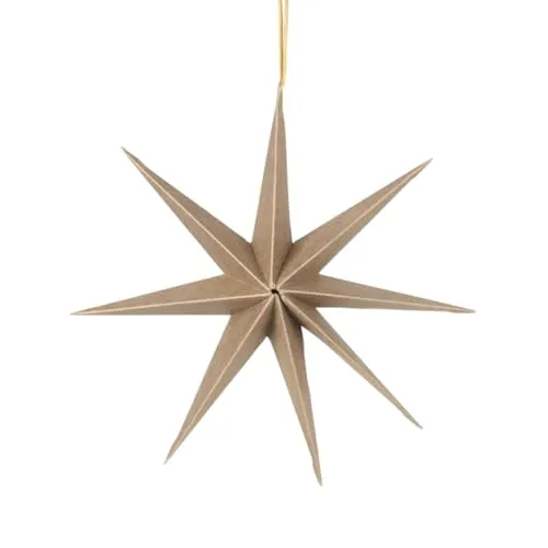Broste Copenhagen Dekofigur Star Christbaumschmuck L - Imposanter 50 cm großer Star Christbaumschmuck in natürlichem Braun. Perfekt für rustikale Dekorationskonzepte und schafft eine warme, festliche Atmosphäre.
