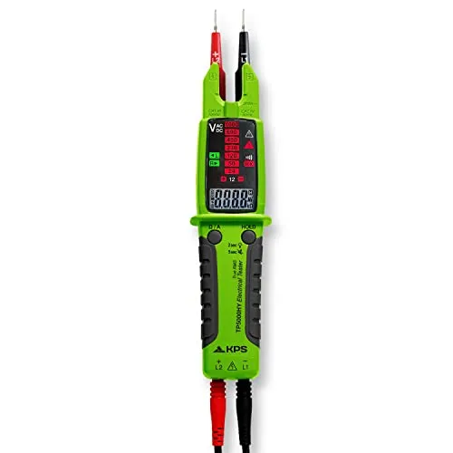 KPS-TP5000HY Multimeter mit Stromzange - TRMS Spannungs- & Strommessung AC/DC bis 1000V & 200A, Widerstand, Drehfeldprüfung, Phasenprüfung, IP65, CAT IV, 10.000 Counts