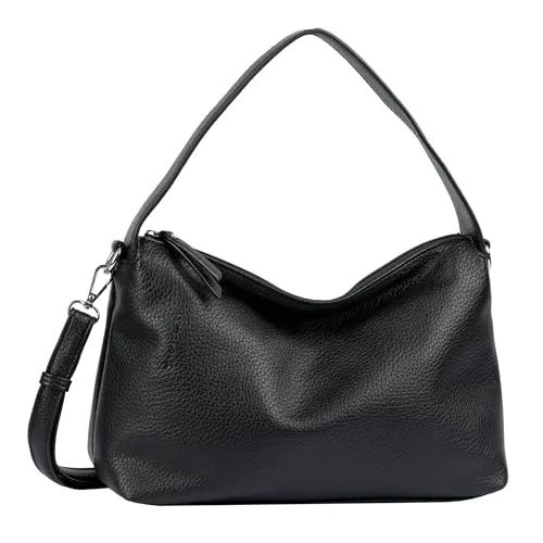 TOM TAILOR Damen Lissi Umhängetasche - Stilvoll in Schwarz - Umhängetasche in Schwarz mit trendigem trapezförmigem Schnitt, perfekt für jeden Anlass. Flexibel tragbar mit abnehmbarem Schulterriemen und praktischem Reißverschlussfach.