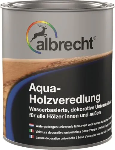 Albrecht Aqua‑Holzveredlung Weiß 750 ml | Wasserbasierte Universallasur | Seidenglänzende Schutz‑ & Dekorlasur | Für Innen & Außen | Blockfest & tropfgehemmt