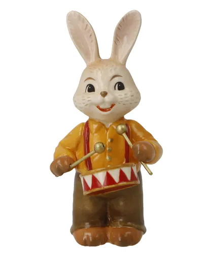 Goebel Hasenfigur Hase Herziger Trommler – Ostern - Sammlerfigur aus meisterlicher Handarbeit, detailreich gestaltet und perfekt als Geschenk verpackt, ideal für Ostern.