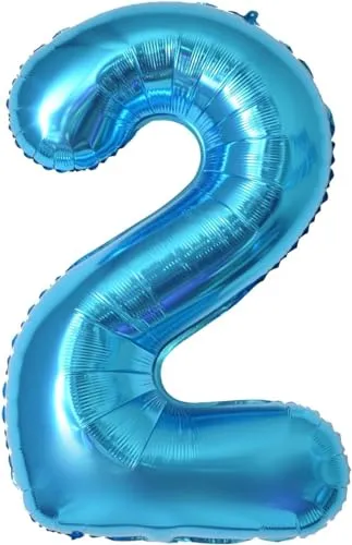 Geburtstag zahlen luftballon 2 jahre | Blau Folienballon 2 XXL -Riesen Folienballon in 40