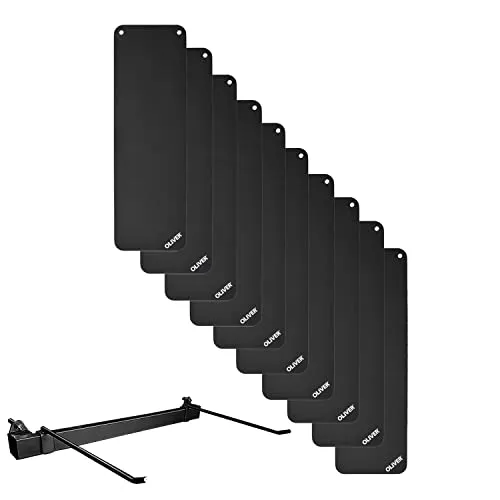 Oliver – 10er Set rutschfeste Sportmatte mit Ösen inkl. Sveltus Wandhalterung zum Aufhängen – Yogamatte für Yoga, Pilates, Gymnastik & Fitness – Gymnastikmatte Fitnessmatte (180 x 60 x 1 cm | Schwarz)