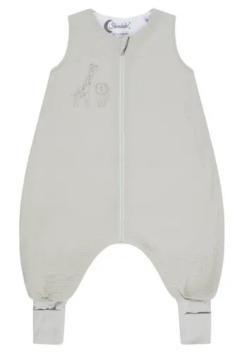 Sterntaler® Schlafsack mit Beinen 68/74 Safari - Schlafsack mit Beinen aus Musselin und Feinfrottee, ideal für Bewegungsfreiheit. Integrierte Stulpen und 2-Wege-Reißverschluss für einfaches Wickeln.