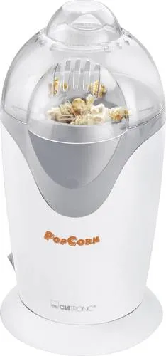 Clatronic PM 3635 Popcorn-Maker Weiß, Grau - Popcornmaschine für gesunde Snacks, kalorienbewusste Heißluftzubereitung für die ganze Familie.