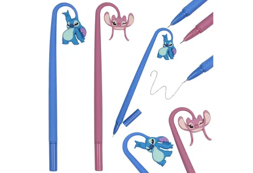 Disney Gelschreiber DISNEY Stitch 2x Gelschreiber, Figur, blaue Tinte, Silikonfüller
