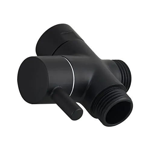 Tecmolog 3 Wege Umschaltventil G 1/2 Messing Umsteller Umschaltventil für Handbrause Ventil Dusche Schwarz, DSF007C