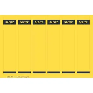 LEITZ Ordneretiketten 1686/2-15 gelb 150 Stück - Diverse, selbstklebende und PC-beschriftbare Ordneretiketten für eine perfekte Organisation. Blickdicht und ideal für Kopierer, InkJet- und Laserdrucker.