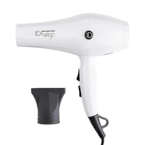 ID Italian Design GTI 2600 Haartrockner - Hochleistungs-Haartrockner mit 2200 W und langlebigem AC-Motor, perfekt für präzises Styling dank konzentrierter Düse und 3 Heizmodi. Ideal für Reisen und umweltfreundlich mit Überhitzungsschutz.