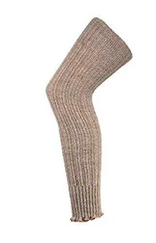 TippTexx 24 Stulpen, Grobstrick oder Overknees, wie selbstgestrickt mit Schaf- und Alpakawolle mit Anti-Loch-Garantie (as3, alpha, one_size, regular, regular, Overknee Taupe, Einheitsgröße)