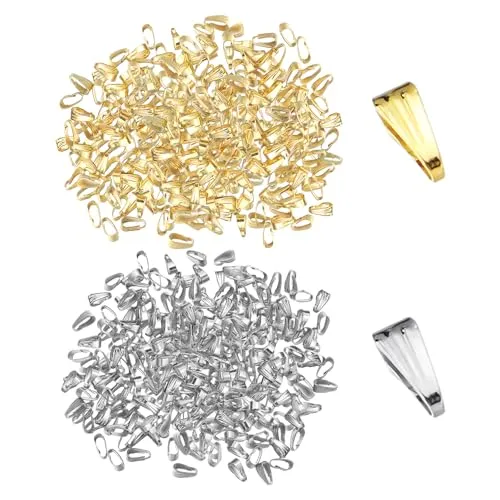 Stück Halsketten-Verschlüsse, Anhänger-Clips, Ring-Metall-Druckknöpfe, Haken-Kettenverbinder, Schmuckzubehör, Anzug Für Halsketten-Anhänger, Schmuck, DIY-Handwerk (Gold, Silber) 400