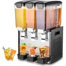 VEVOR Kommerzieller Getränkespender 3x10L - Ideal für Gastronomie und Veranstaltungen, dieser 3x10L Getränkespender bietet eine leistungsstarke Kühlung für erfrischende Säfte und Eisgetränke.