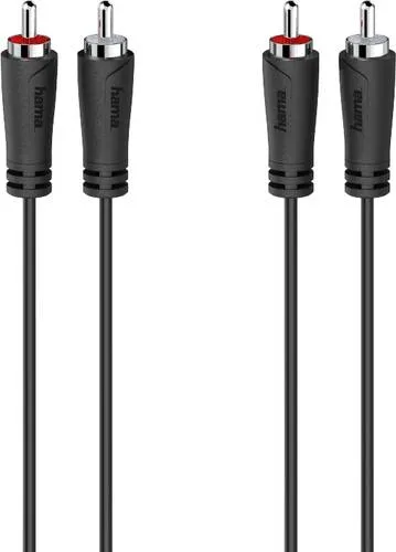 Hama Kabel 2x Cinch - 2x Cinch (RCA, Stereo, 1,52m) schwarz, langlebig und flexibel für erstklassigen Audio-Genuss