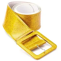 Widmann S.r.l. Kostüm Glitzer Lack Gürtel - 120 cm x 5,5 cm, eleganter goldener Gürtel für Erwachsene, ideal für Kostümpartys und besondere Anlässe