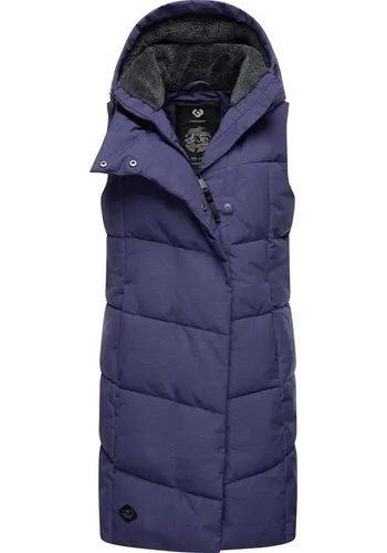 RAGWEAR Pavla Vest - Damen Steppweste in Lila - Funktionsjacken: Modische Steppweste mit kuscheligem Teddyfutter und Kapuze, wasserdicht und atmungsaktiv mit einer Wassersäule von 11.000 mm – perfekt für die kühle Jahreszeit!