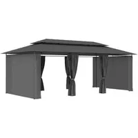 vidaXL Pavillon mit Vorhängen 600x298x270 cm Anthrazit